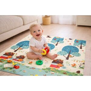 Kétoldalas összecsukható Játszószőnyeg 180x200x1cm - Állatok kép