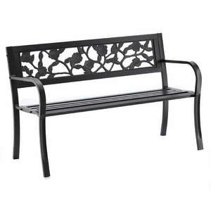 GardenLine elegáns Kerti pad 125x53x77cm - Rózsa - fekete kép