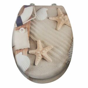 Pepita MDF WC ülőke lassan záródó fedéllel - Homokos part - bézs kép