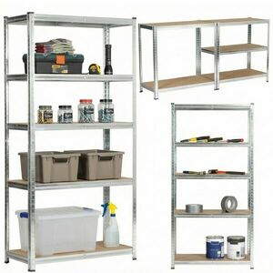 Pepita Fém ipari polc (salgó polc) MDF lapokkal 180x90x40cm - 750... kép