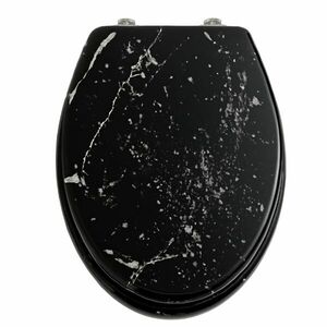 Pepita MDF WC ülőke lassan záródó fedéllel - Vízcseppek - fekete kép