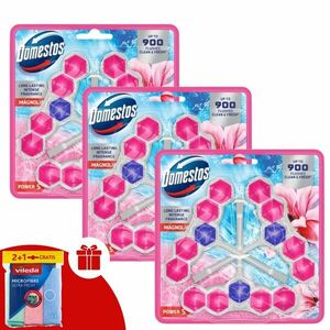 Domestos Power5 WC frissítő blokk Magnolia (9x50g) + Ajándék Vile... kép