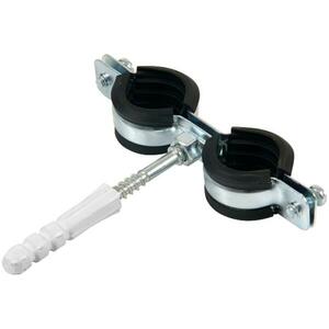 Dupla fém csőbilincs dübellel és tömítéssel 1/2˝ x 20–24 kép