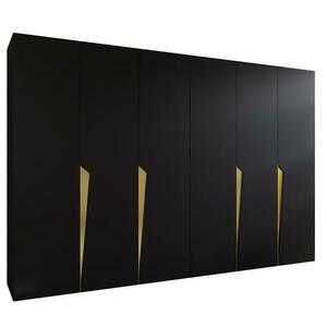 Szekrény Piano 1-300 (2x150) fekete/arany kép