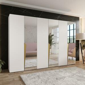 Szekrény Piano 2-300 (3x100) fehér/arany kép