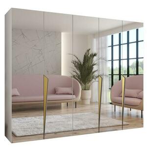 Szekrény Piano 3-250 fehér/arany kép