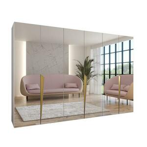 Szekrény Piano 3-300 (3x100) fehér/arany kép