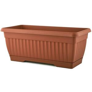Virágcserép balkonowa + uchwyt 50x19x16, 5 terracotta kép