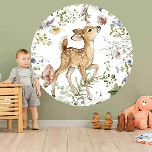 Falmatrica gyerekeknek - Szarvas virágokkal körben kép