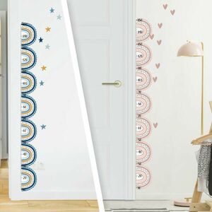 Gyerekszobai mérőszalag - szivárványok két színben 150cm kép