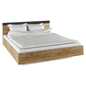 Dupla ágy, 180x200, tölgy artisan/antracit, GABRIELA kép