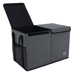 Összecsukható tároló doboz, szürke/fekete, DETER kép