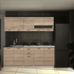 Konyhabútor, 2 m, sonoma tölgy/fehér, ANITA NEW kép