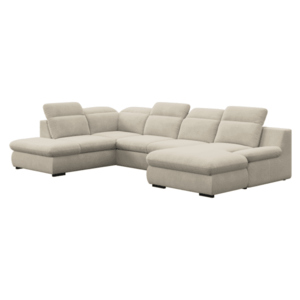 Kihúzható sarokkanapé, homokszínű, balos, LORETA ROH U kép