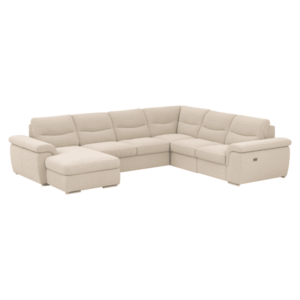 Kihúzható sarokkanapé elektromos kihúzó funkcióval, bézs, jobbos, HELLA ROH U kép