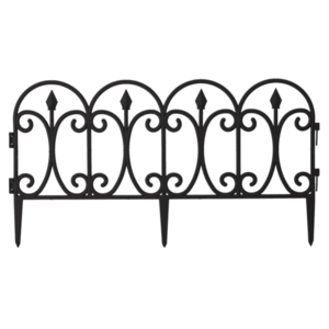 Fűszegély/kerti kerítés, 5 db-os szett, fekete műanyag, FADIL NEW kép