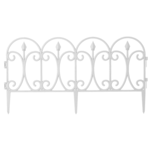 Fűszegély/kerti kerítés, 5 db-os szett, fehér műanyag, FADIL NEW kép