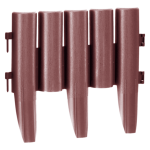 Fűszegély/kerti kerítés, 10 db-os szett, barna műanyag, HANSI NEW kép