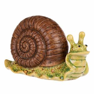 Kerti dekoráció Csiga, sötétbarna, 16 x 7 x 10 cm, kerámia kép