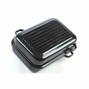 Belis Smaltált dupla sütőedény bordázattal ésoldalsó fogantyúkkal, 40 cm kép