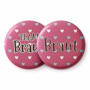 Spielehelden Bunte Herzen jelvények leánybúcsú ajándék 12 kitűző 5, 6 cm extra nagy leánybúcsú ajándék kép