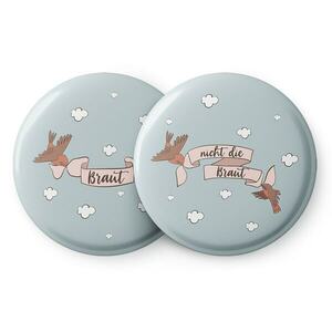 Spielehelden Vogelschleife jelvények leánybúcsú ajándék 12 kitűző 5, 6 cm extra nagy leánybúcsú ajándék kép