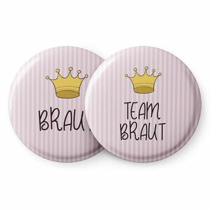 Spielehelden Korona jelvények leánybúcsú ajándék 12 kitűző 5, 6 cm extra nagy leánybúcsú ajándék kép