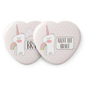 Spielehelden Herz Einhorn jelvények leánybúcsú ajándék 12 kitűző 5, 6 cm extra nagy leánybúcsú ajándék kép