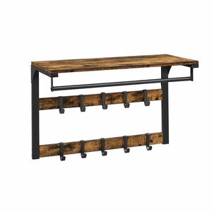 Fali kabáttartó polccal barna kép