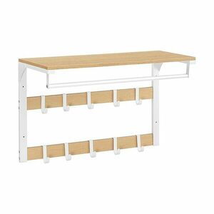 Fali kabáttartó polccal natúr kép