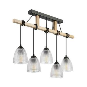 LEANDRA zsinóros csillár 5xE27/15W/230V tölgy/fekete LM kép