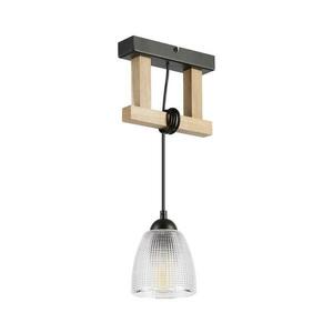 LEANDRA függőlámpa kábellel 1xE27/15W/230V, tölgy/fekete LM kép