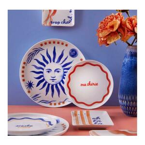 12 darabos porcelán étkészlet — piros/kék/fehér 710KTP3118 kép