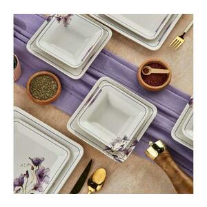 24 részes kerámia étkészlet, fehér/lila 759NRE1102 kép