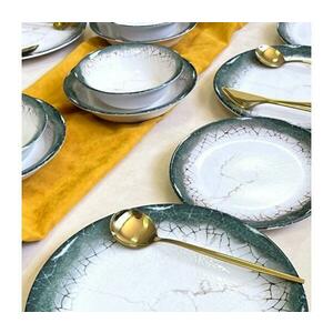 24 darabos étkészlet, fehér/antracit, kerámia 759NRE1114 kép