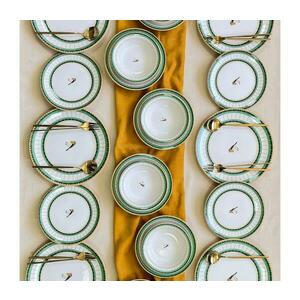 24 darabos étkészlet fehér/zöld/arany/kerámia 759NRE1113 kép