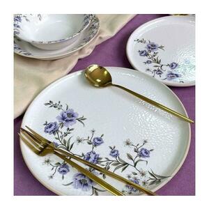 24 darabos kerámia étkészlet fehér/lila 759NRE1103 kép