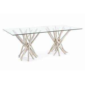 SAHEL négyszögletes étkezőasztal üveggel 200x100 kép