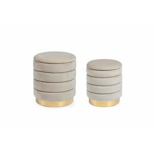 DARINA bézs bársony puff kép