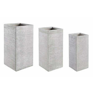 GRAFFITI fehér 3 darabos szögletes virágcserép szett kép