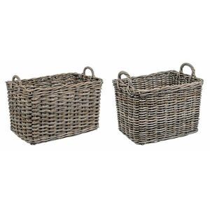 NARRA II szürke kubu rattan 2 részes kosár szett kép