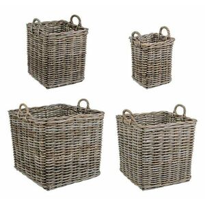 NARRA szürke kubu rattan 4 részes kosár szett kép