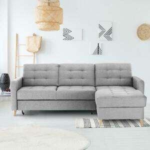 VISBY szürke szövet sarokkanapé kép