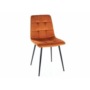 MILA narancssárga bársony étkezőszék fekete lábakkal kép