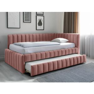 Kárpitozott ágy COMFINO VELVET pótággyal 120x200 cm rózsaszín kép
