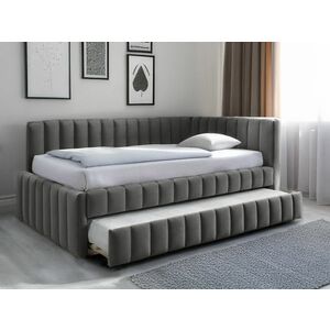 Kárpitozott ágy COMFINO VELVET pótággyal 120x200 cm szürke kép