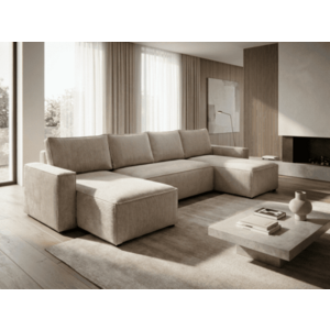 U alakú ülőgarnitúra SMART COSARO 295x140 cm, bézs kép