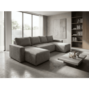 U alakú ülőgarnitúra SMART COSARO 295x140 cm, világosszürke kép