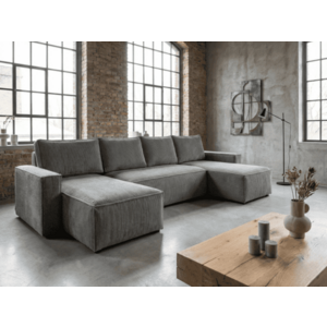 U alakú ülőgarnitúra SMART COSARO 295x140 cm, szürke kép