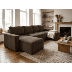 U alakú ülőgarnitúra SMART COSARO 295x140 cm, sötétbarna kép